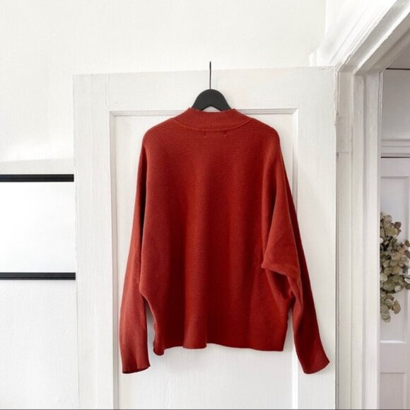 Forever 21 Plus mock neck sweater 3x Rust Brown Burnt orange dolman - Picture 5 of 9